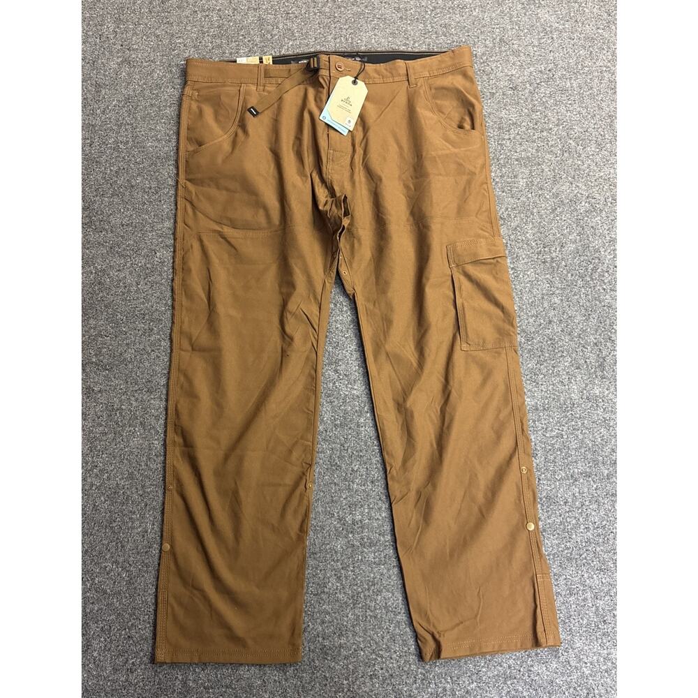 NWT Prana Stretch Zion Slim Fit Pants II Men’s Siz 42x30 Sepia Brown Belt Hiking